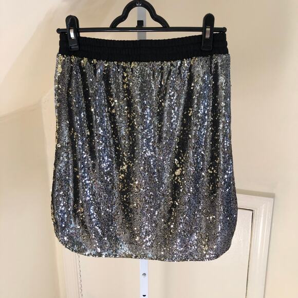Anthropologie Harlyn NWT Sequin Stretch Waist Mini Skirt Drawstring Size XS - Picture 8 of 11